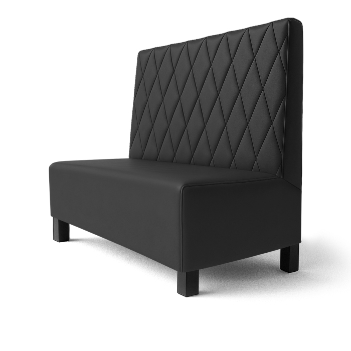 Schmidt F | Restaurant bench | W:H 60 x 100 cm | Black | Diamond pattern | Leather