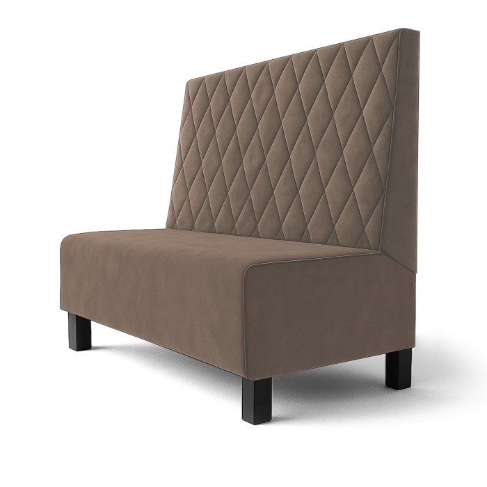 Schmidt F | Gastrobank | B:H 60 x 100 cm | Taupe | Raute | Samt