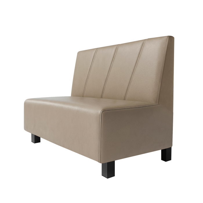 Schmidt F | Gastrobank | B:H 60 x 100 cm | Taupe | Diagonalt stribet | læder
