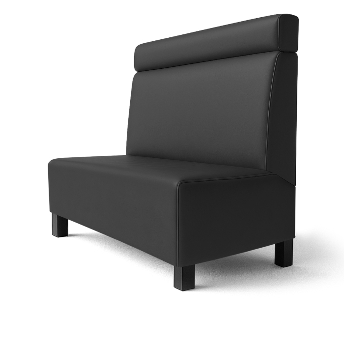 Schmidt F | Ławka restauracyjna | Szer.:wys. 60 x 90 cm | Czarny | Zagłówek | Skóra