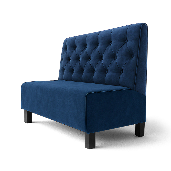 Schmidt F | Gastrobank | B:H 60 x 120 cm | Blå | Chesterfield | fløyel