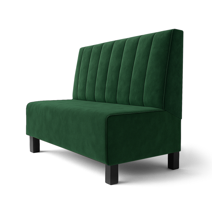 Schmidt F | Restaurant bench | W:H 60 x 120 cm | Dark green | Striped | Velvet