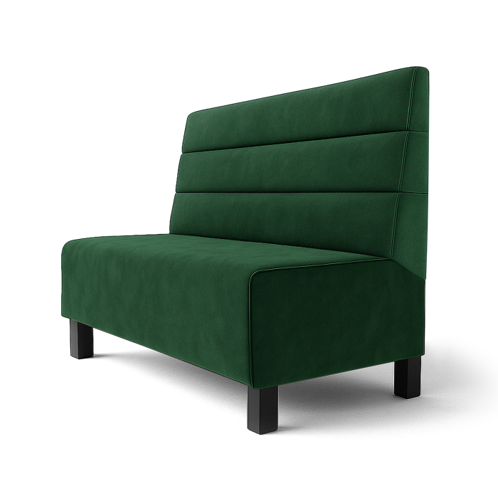 Schmidt F | Restaurant bench | W:H 60 x 120 cm | Dark green | Horizontal stripes | Velvet