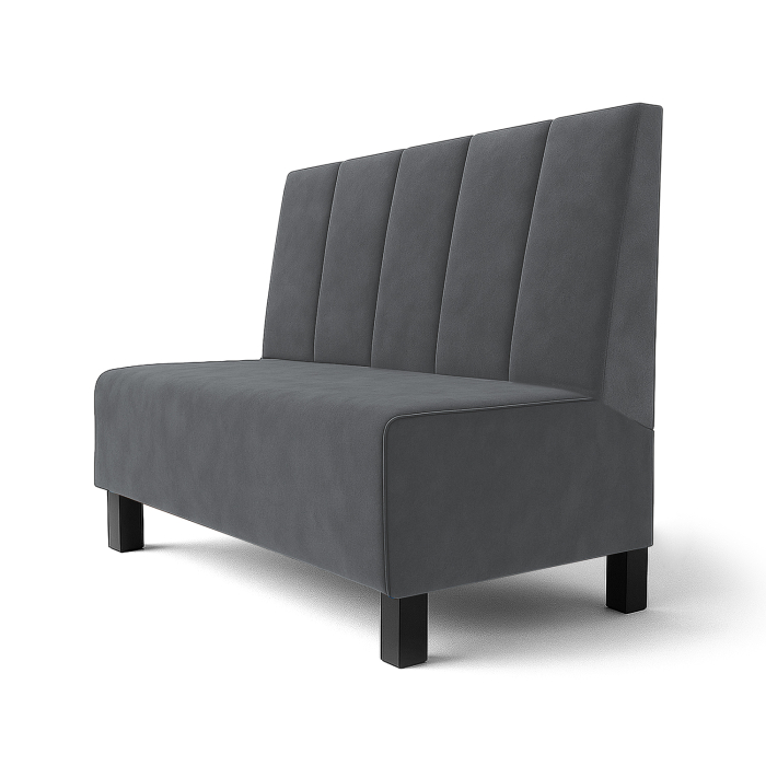 Schmidt F | Restaurangbänk | B:H 60 x 120 cm | Grå | Mörkrandig | Sammet