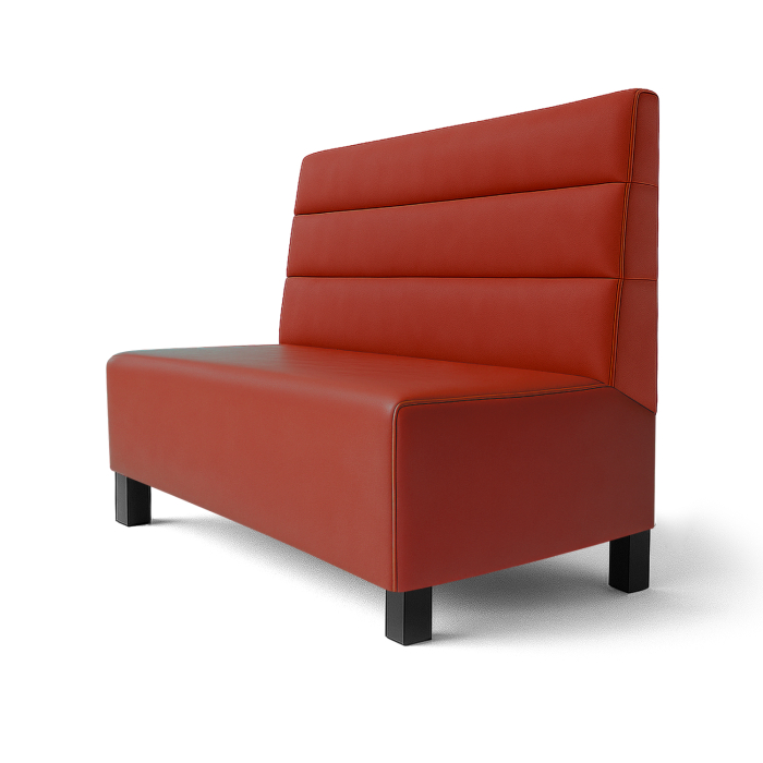 Schmidt F | Panca da ristorante | L:A 60 x 120 cm | Rosso | Righe orizzontali | Pelle