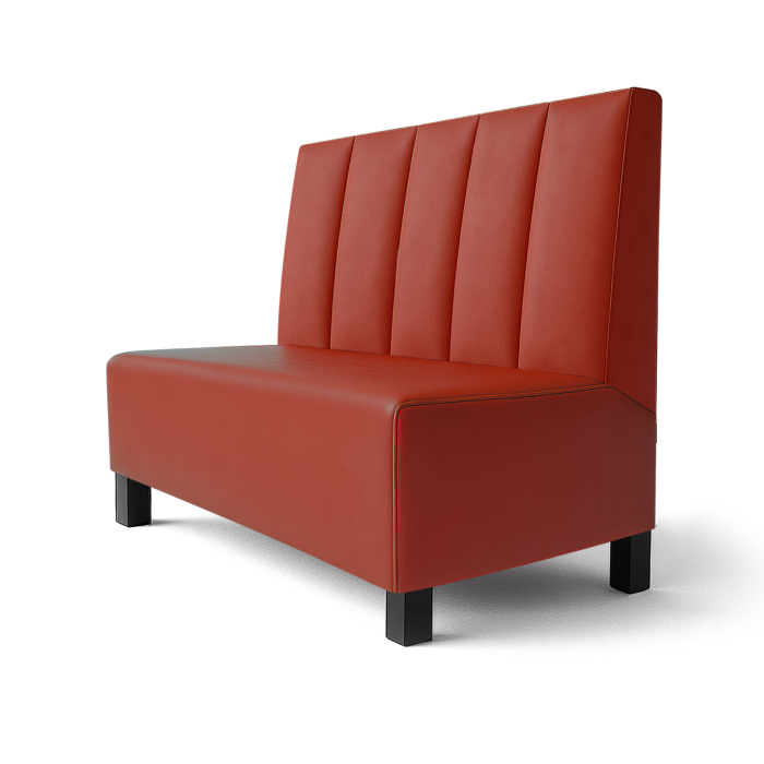 Schmidt F | Restaurantbenk | B:H 60 x 120 cm | Rød | Dypstripet | Skinn
