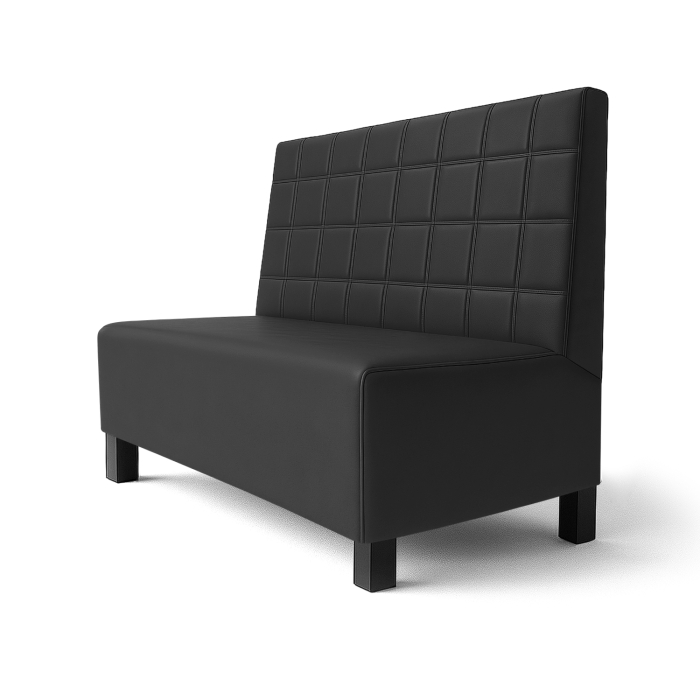 Schmidt F | Restaurantbænk | B:H 60 x 120 cm | Sort | Klodser | Læder