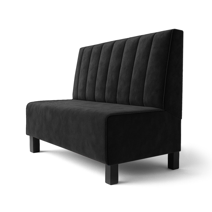 Schmidt F | Restaurantbænk | B:H 60 x 120 cm | Sort | Stribet | Fløjl