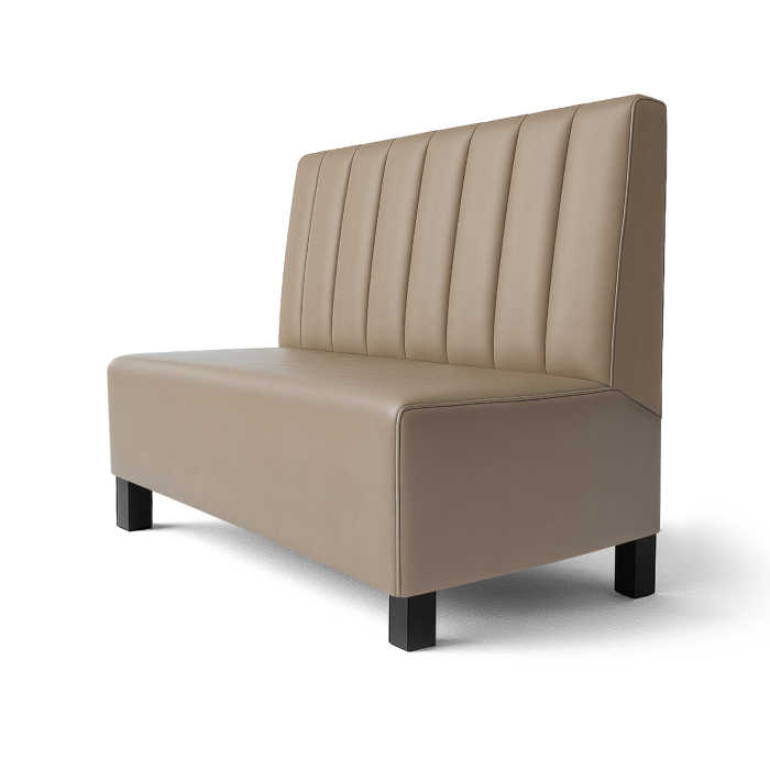Schmidt F | Banco de restaurante | An:Al 60 x 120 cm | Gris topo | Rayas | Cuero