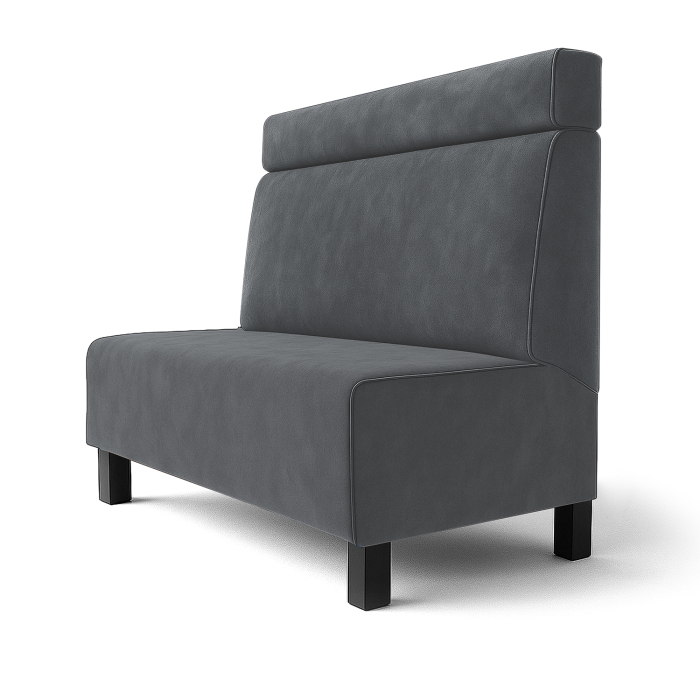 Schmidt F | Ławka restauracyjna | Szer.:wys. 60 x 120 cm | Szary | Zagłówek | Aksamit