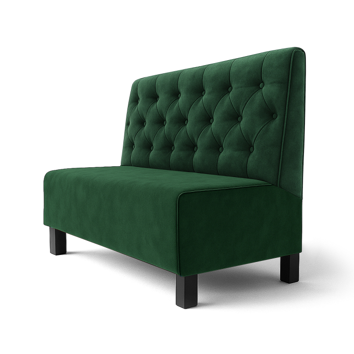 Schmidt F | Panca da ristorante | L:A 60 x 90 cm | Verde scuro | Chesterfield | Velluto