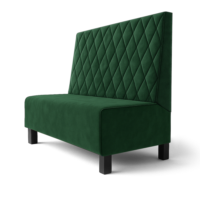 Schmidt F | Restaurantbank | B:H 60 x 90 cm | Donkergroen | Ruitpatroon | Fluweel