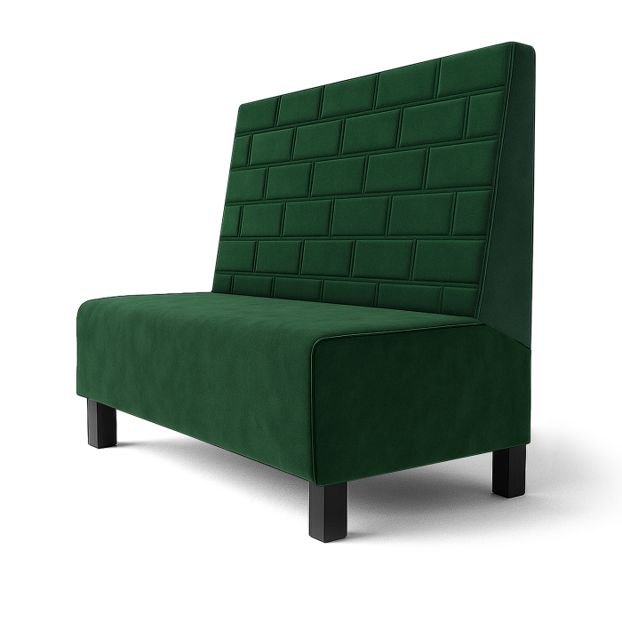 Schmidt F | Restaurantbænk | B:H 60 x 90 cm | Mørkegrøn | Sten | Fløjl