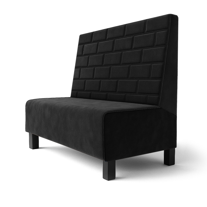 Schmidt F | Restaurantbænk | B:H 60 x 90 cm | Sort | Sten | Fløjl