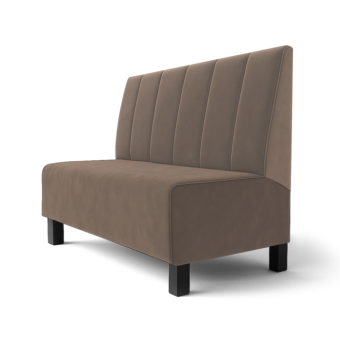 Schmidt F | Gastrobank | B:H 60 x 90 cm | Taupe | Stribet dobbeltsøm | fløjl