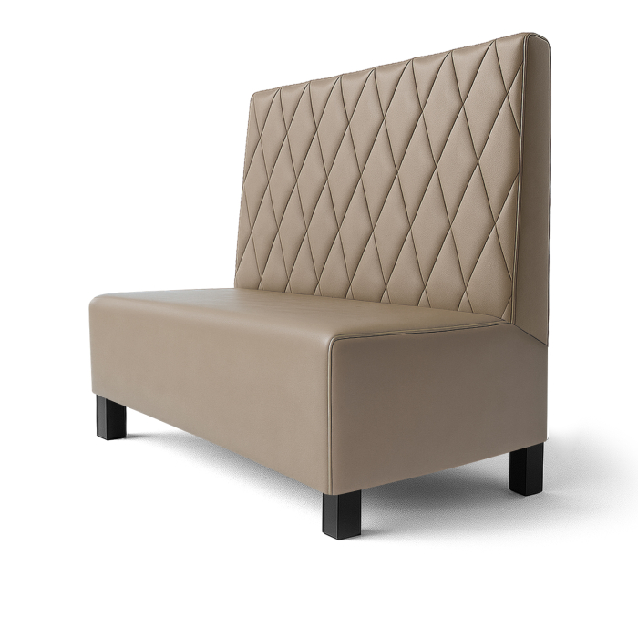 Schmidt F | Banquette de restaurant | L x H 60 x 90 cm | Taupe | Motif losanges | Cuir