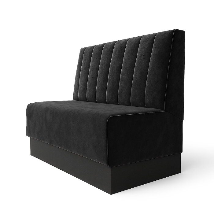 Schmidt S | Gastrobank | B:H 120 x 100 cm | Zwart | Gestreept | Velvet