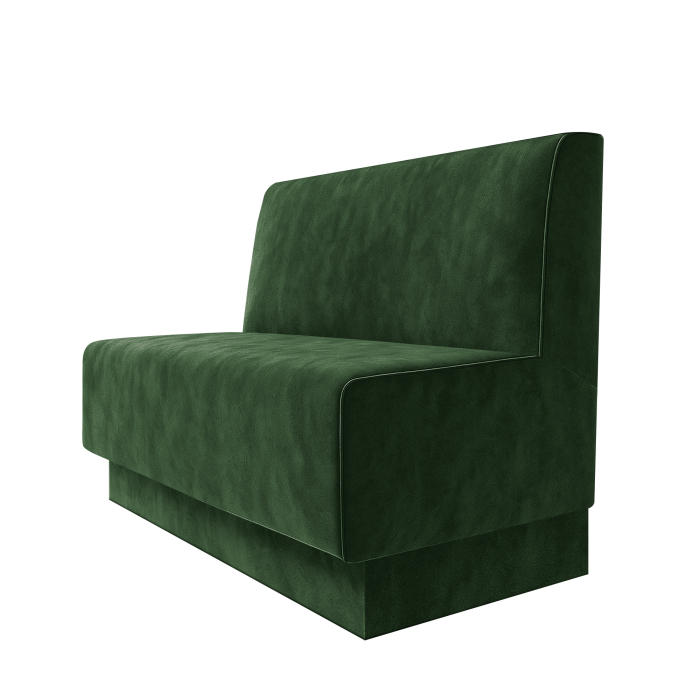 Schmidt S | Restaurangbänk | B:H 60 x 100 cm | Mörkgrön | Slät | Sammet