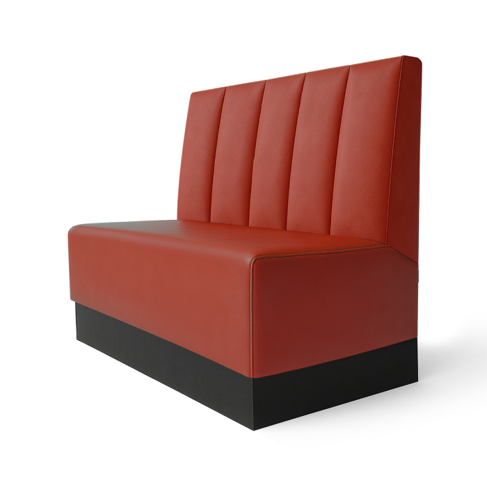 Schmidt S | Restaurant bench | W:H 60 x 100 cm | Red | Deep striped | Leather