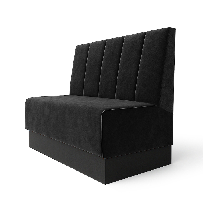 Schmidt S | Restaurantbænk | B:H 60 x 100 cm | Sort | Dybstribet | Fløjl