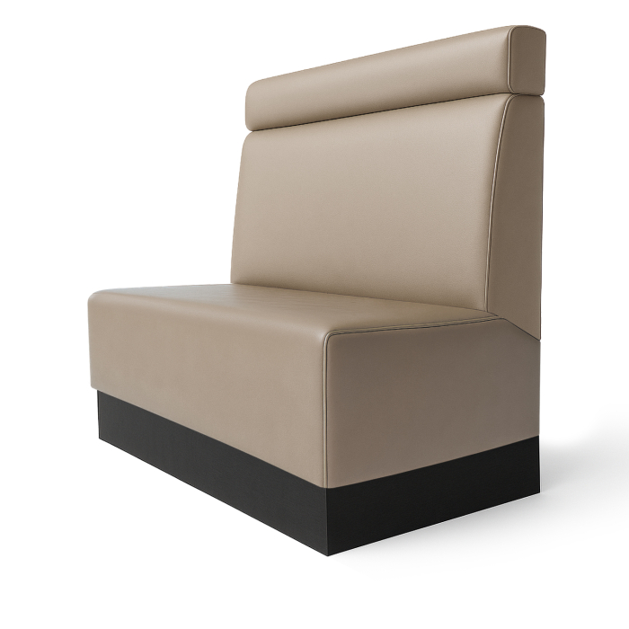 Schmidt S | Restaurant bench | W:H 60 x 90 cm | Taupe | Headboard | Leather