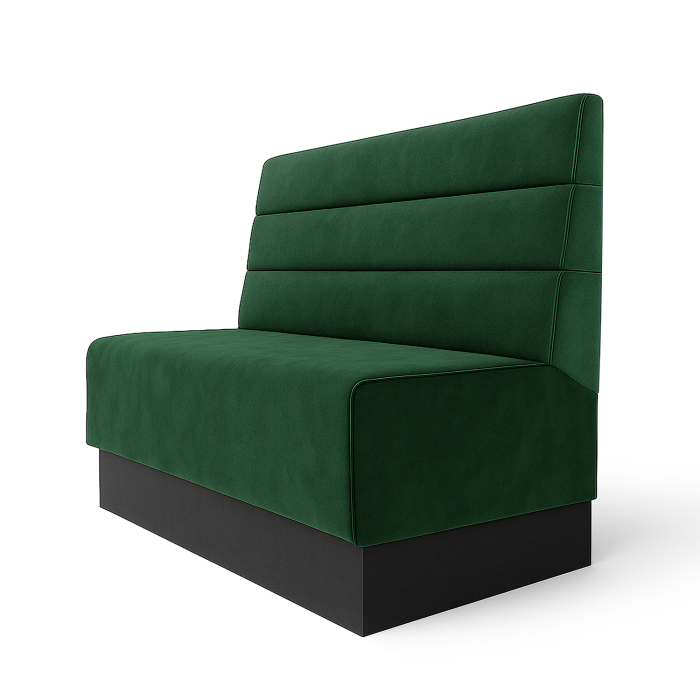 Schmidt S | Restaurantbænk | B:H 60 x 120 cm | Mørkegrøn | Vandrette striber | Fløjl