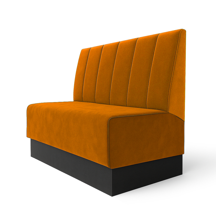 Schmidt S | Gastrobank | B:H 60 x 120 cm | Orange | Gestreift Doppelnaht | Samt