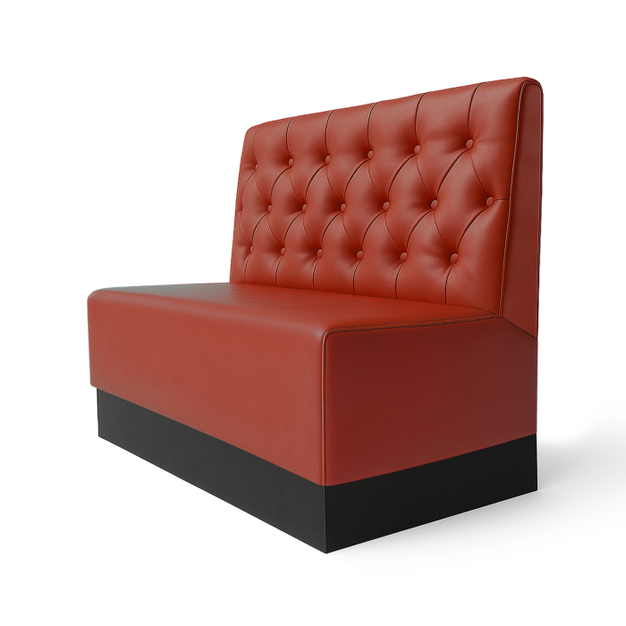 Schmidt S | Gastrobank | B:H 60 x 120 cm | Rød | Chesterfield | skinn