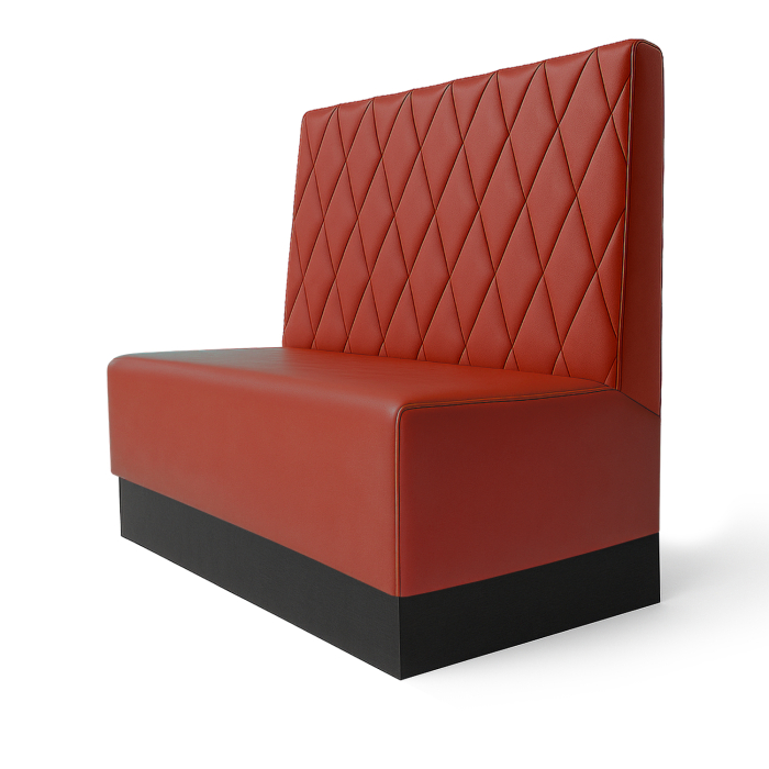 Schmidt S | Restaurant bench | W:H 60 x 120 cm | Red | Diamond pattern | Leather