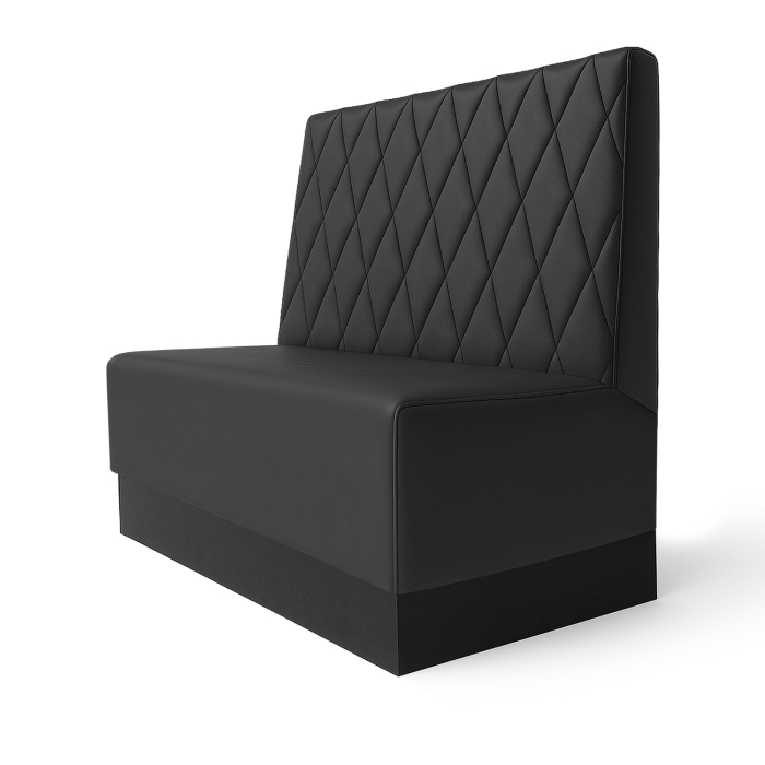 Schmidt S | Restaurantbænk | B:H 60 x 120 cm | Sort | Diamantmønster | Læder