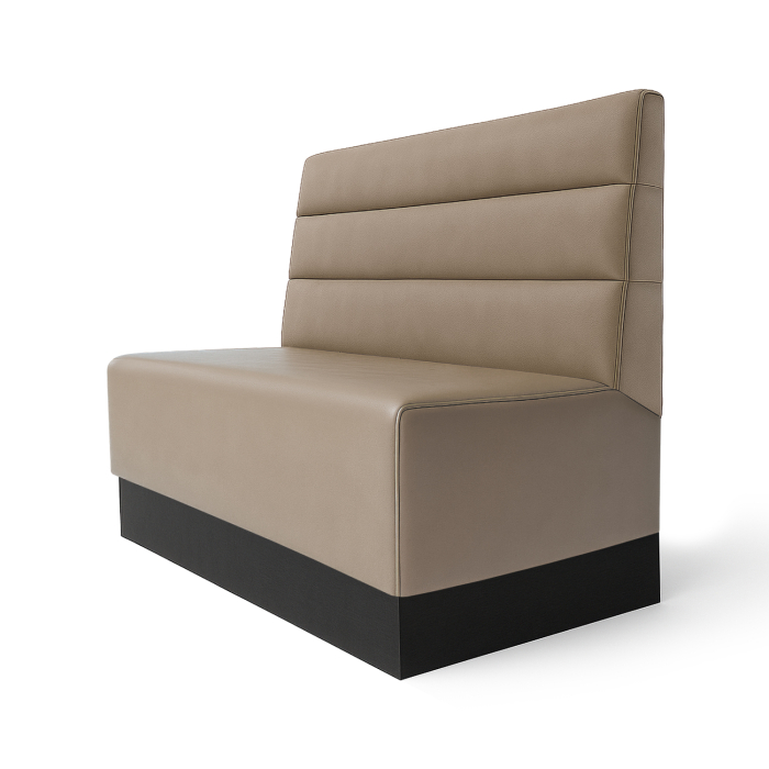 Schmidt S | Ravintolapenkki | L:K 60 x 120 cm | Taupe | Vaakaraidat | Nahka