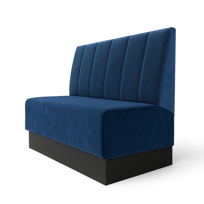 Schmidt S | Gastrobank | W:H 60 x 90 cm | Blue | Striped double seam | velvet