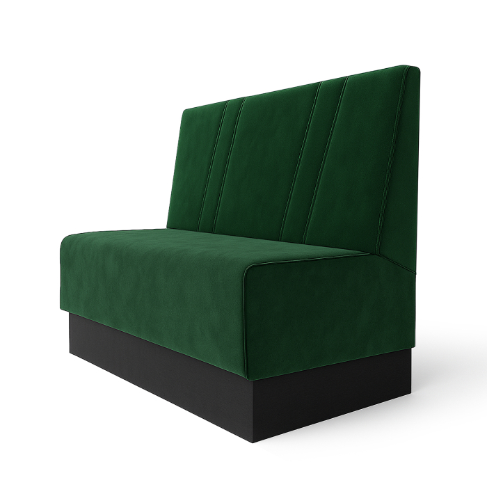 Schmidt S | Gastrobank | B:H 60 x 90 cm | Dunkel Grün | Schräg Gestreift | Samt