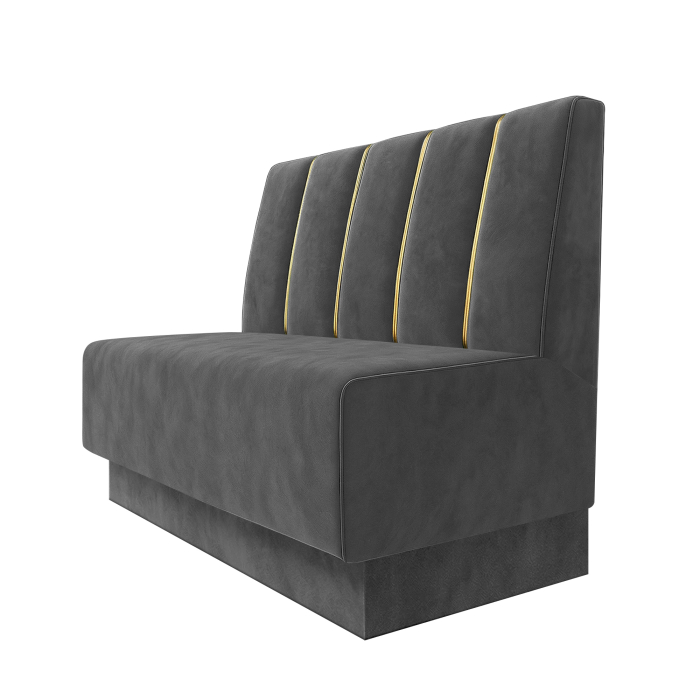 Schmidt S | Gastrobank | B:H 60 x 90 cm | Grå | Dubai | fløjl