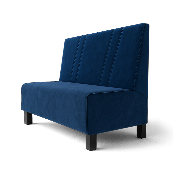 Schmidt F | Gastrobank | B:H 60 x 100 cm | Blå | Diagonalt randig | sammet