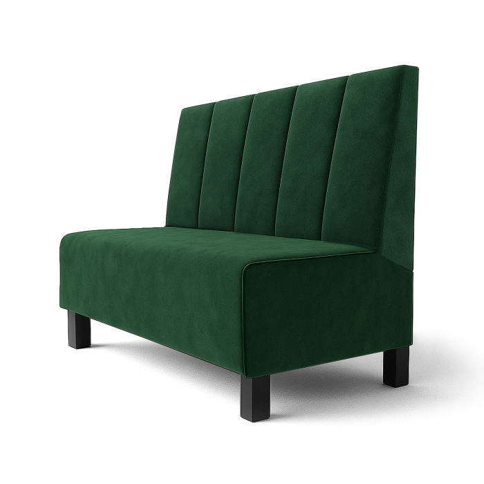 Schmidt F | Gastrobank | B:H 100 x 100 cm | Dunkel Grün | Tief Gestreift | Samt
