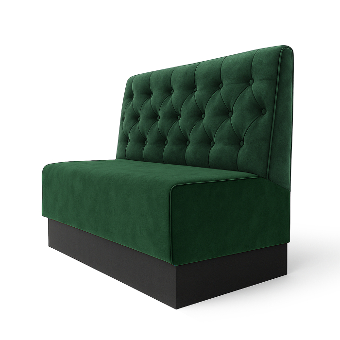 Banco de restaurante Schmidt S | An:Al 100 x 100 cm | Verde oscuro | Chesterfield | Terciopelo