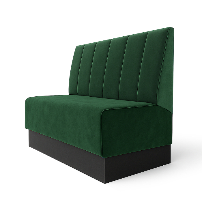 Schmidt S | Panca da ristorante | L:A 100 x 100 cm | Verde scuro | A righe, doppia cucitura | Velluto
