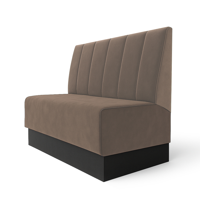Schmidt S | Gastrobank | B:H 120 x 100 cm | Taupe | Gestreift Doppelnaht | Samt