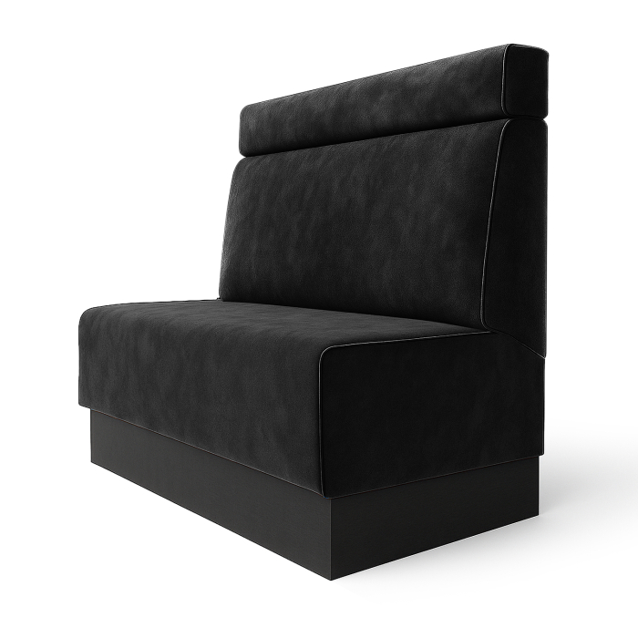 Schmidt S | Restaurantbenk | B:H 60 x 100 cm | Svart | Hodegavl | Fløyel