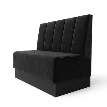 Schmidt S | Gastrobank | B:H 120 x 100 cm | Schwarz | Tief Gestreift | Samt
