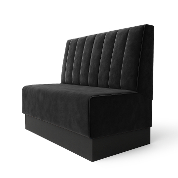 Schmidt S | Gastrobank | B:H 120 x 100 cm | Zwart | Gestreept | Velvet