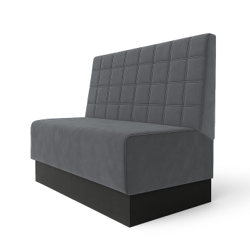 Schmidt S | Gastrobank | B:H 140 x 100 cm | Grå | Blokke | Velour