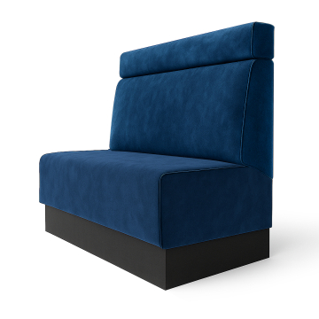 Schmidt S | Restaurantbank | B:H 160 x 100 cm | Blauw | Hoofdeinde | Fluweel