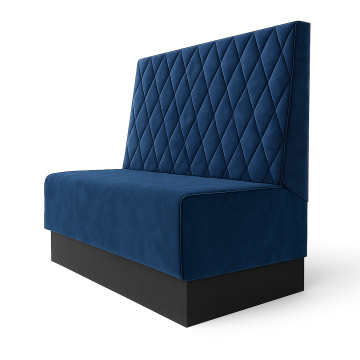 Schmidt S | Gastrobank | B:H 200 x 100 cm | Blau | Raute | Samt
