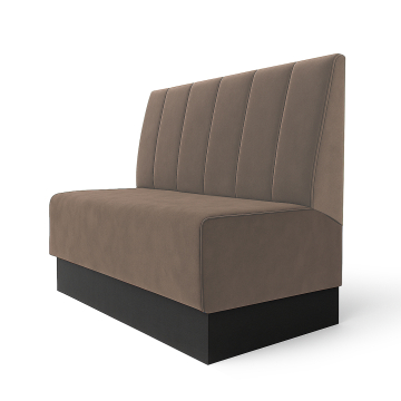Schmidt S | Gastrobank | B:H 120 x 100 cm | Taupe | Gestreift Doppelnaht | Samt