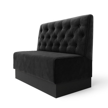 Schmidt S | Gastrobank | B: H 120 x 100 cm | Zwart | Chesterfield | Fluweel