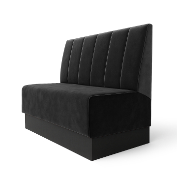 Schmidt S | Gastrobank | B:H 120 x 100 cm | Schwarz | Tief Gestreift | Samt