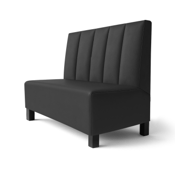 SCHMIDT | Gastrobank mit Fuß | B:H 120 x 103 cm | Schwarz | Gestreift mit Doppelnaht | Leder