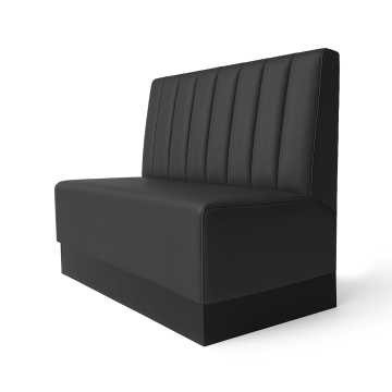 SCHMIDT | Gastrobank mit Sockel | B:H 120 x 103 cm | Schwarz | Gestreift | Leder
